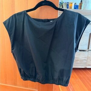Everlane Black Crop bubble Top
